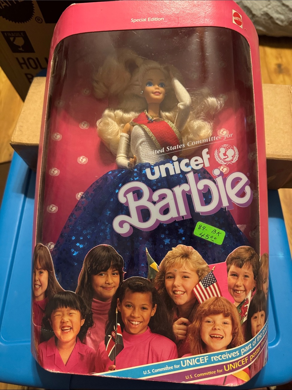 Barbie UNICEF Special Edition Pink Blue Gold Doll